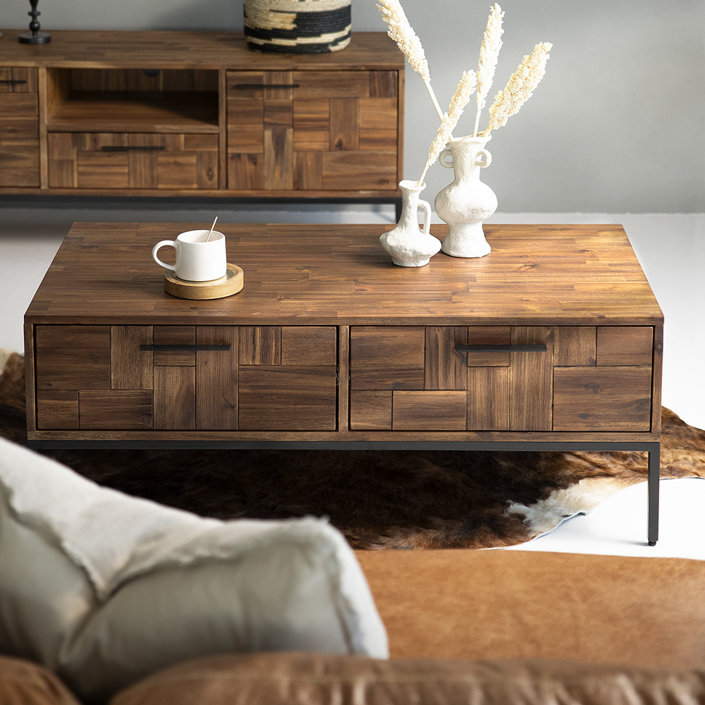 R Off On Solid Acacia Wood Coffee Table Onedayonly