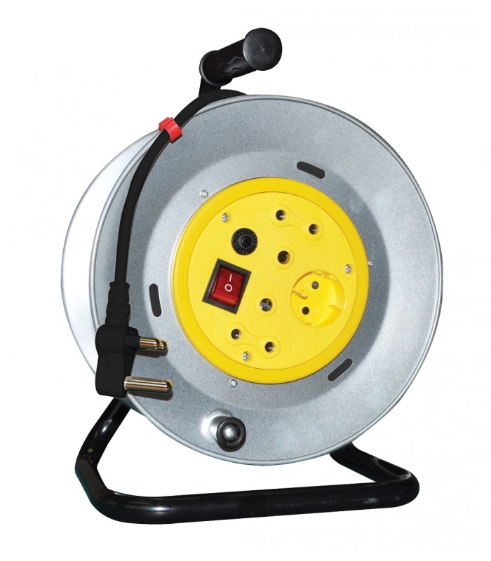42 off on 20 Meter Steel Extension Reel Cord (10Amp) with 3 Plug outlets