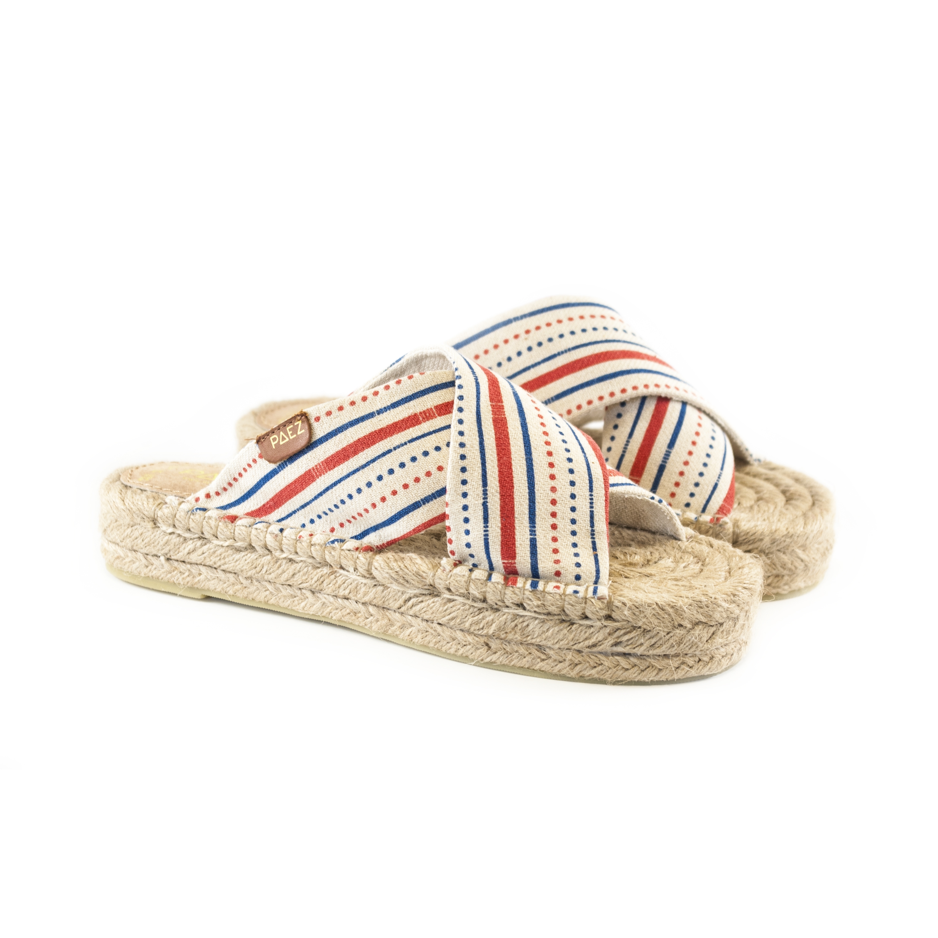 NAVY/RED/NATURAL LINEN