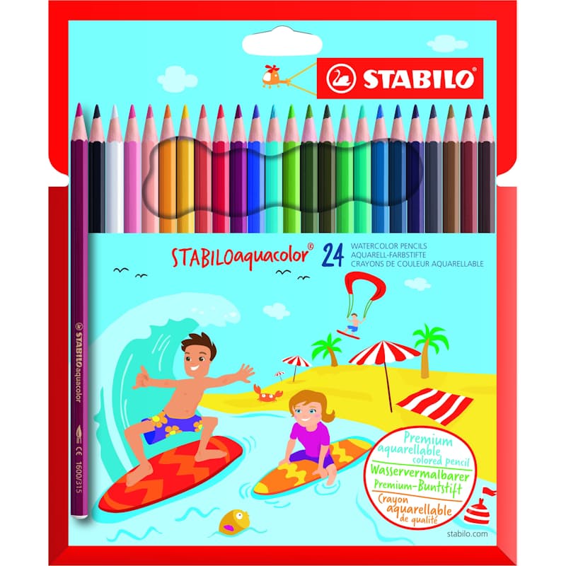 STABILO Aquarelle Colour Pencils - Box of 24