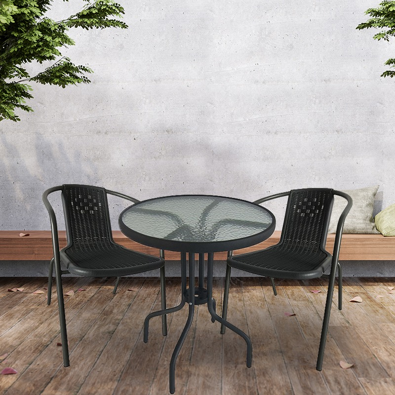 black outdoor chair set