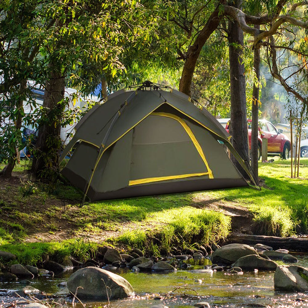 3~4 Sleeper A Pop-Up Build-Up 2 In 1 Tent - Green