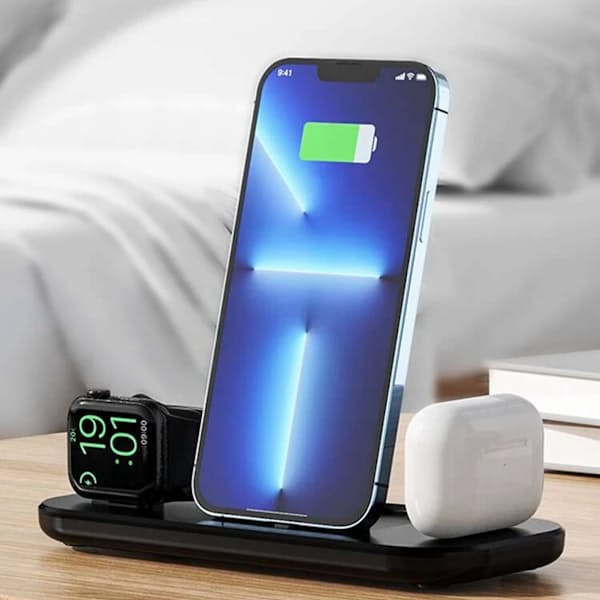 2x 3-in-1 Wireless Foldable Charging Stations for Apple Devices