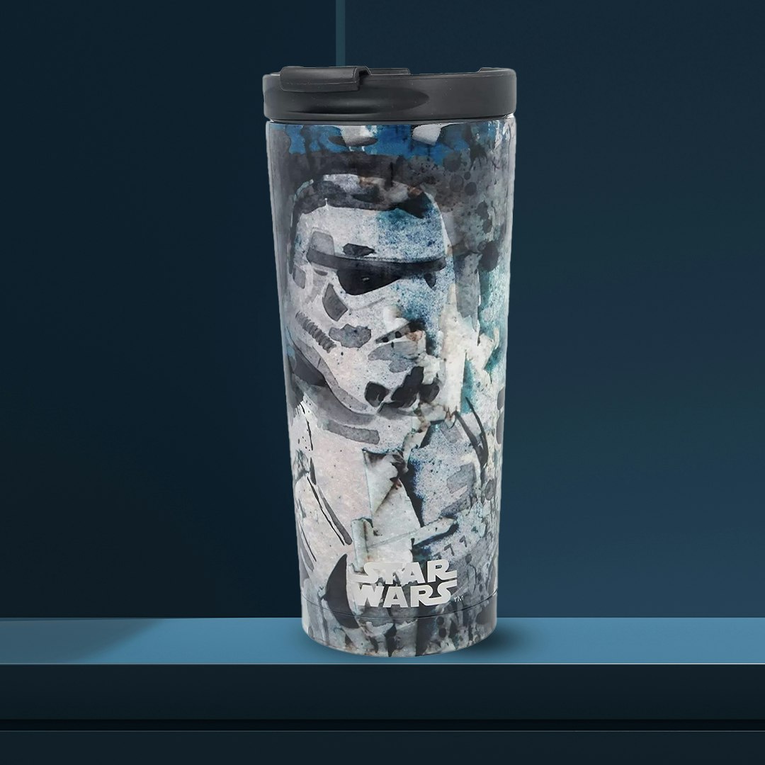 Star Wars Borraccia A Forma Di Lattina – Plastica Lavabile, 250 Ml, Coperchio A Vite Con Chiusura Ad Anello