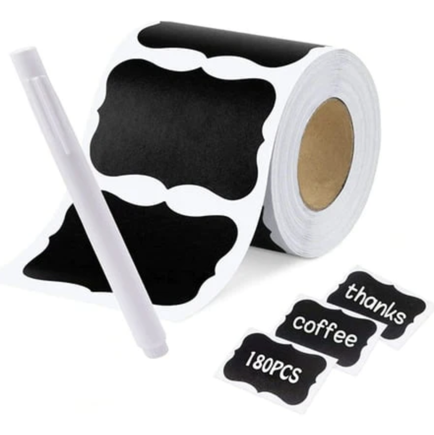 2x 55-Piece Waterproof Blackboard Label Stickers with Chalk Pens