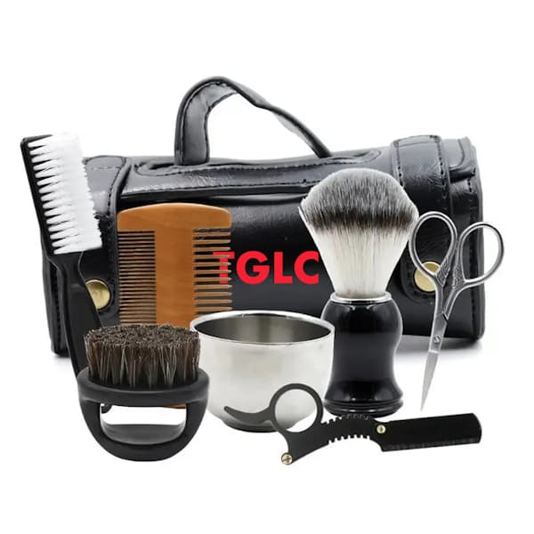 8-Piece Luxury Shaving, Beard & Moustache Grooming Kit