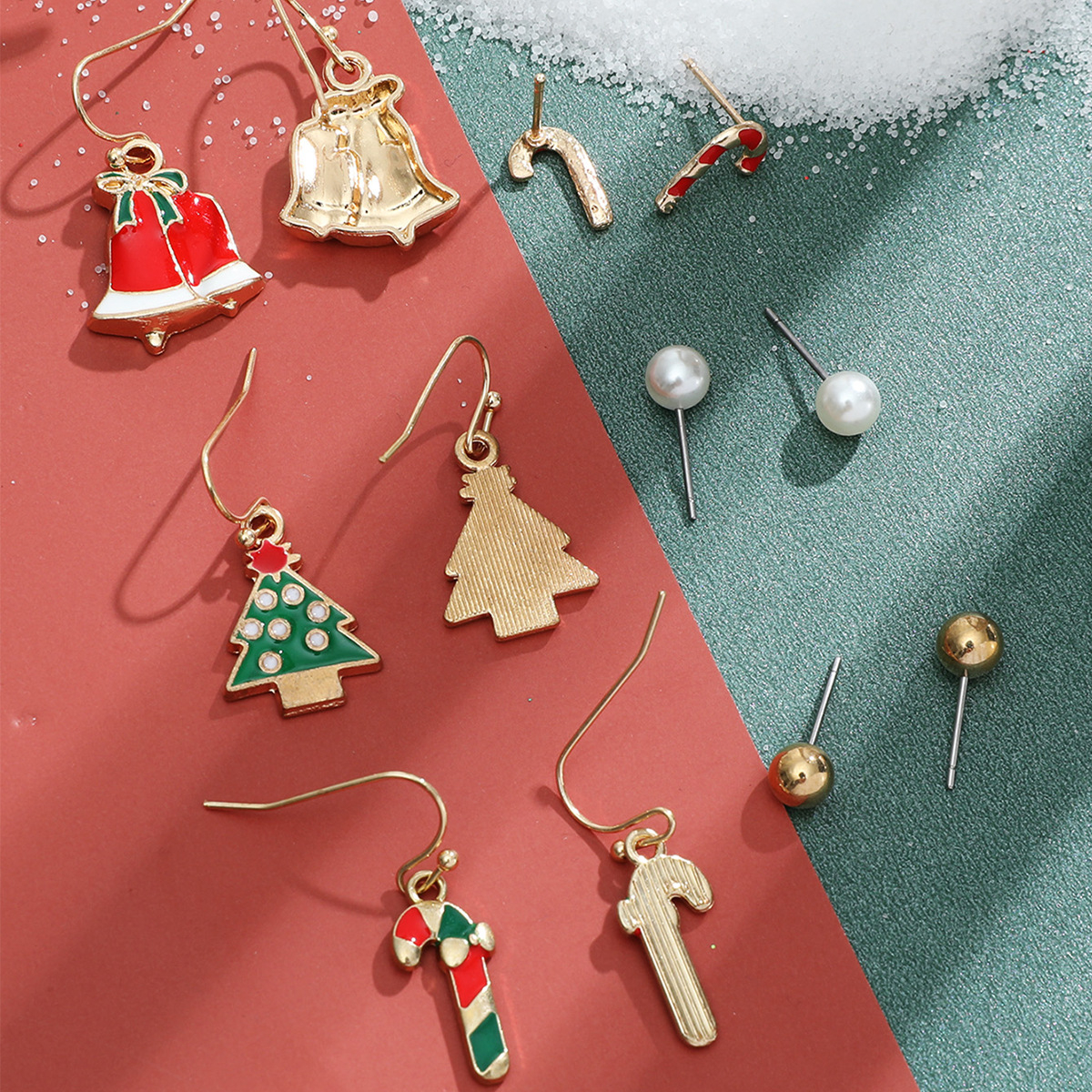 6x Pairs Christmas Earrings