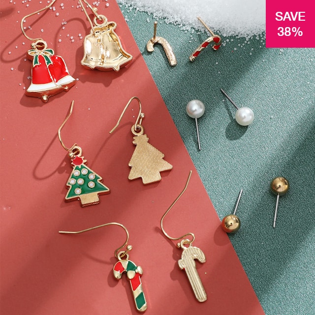 H and sales m christmas earrings