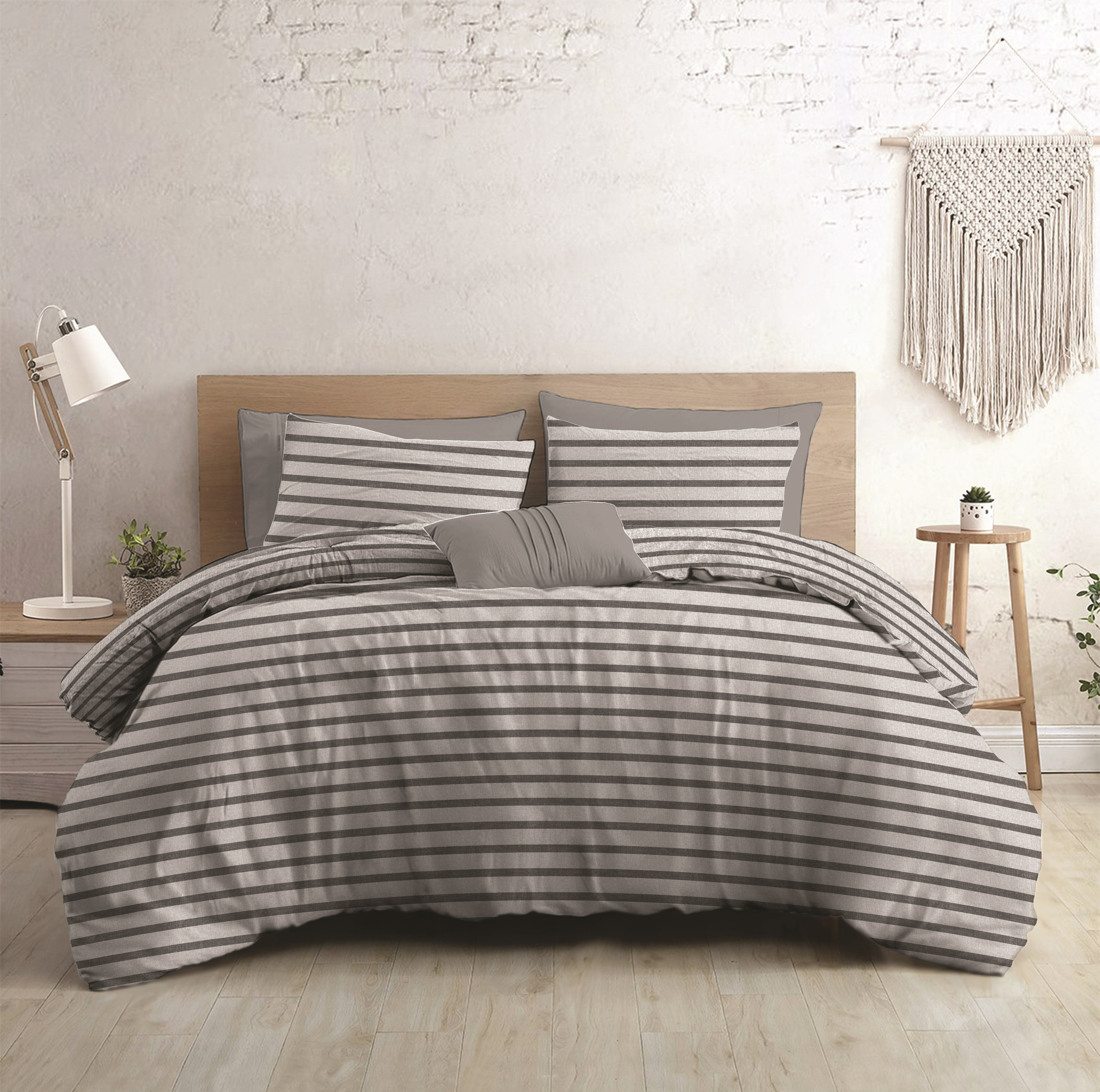 39 off on Bristol Grey Stripe Duvet Cover OneDayOnly