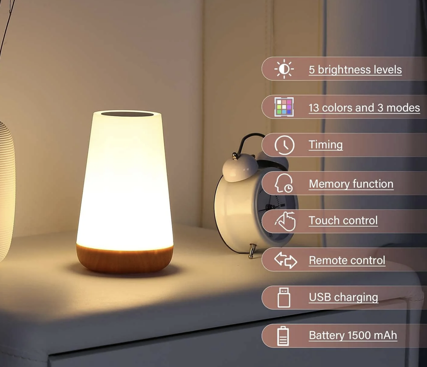 45% off on LightVine Touch Sensor Bedside Lamp | OneDayOnly
