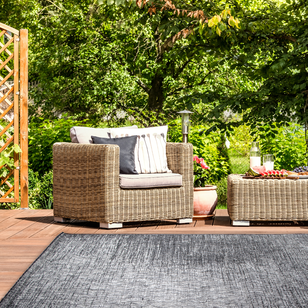 Allaperto Minimalist Grey Indoor/Outdoor Rug