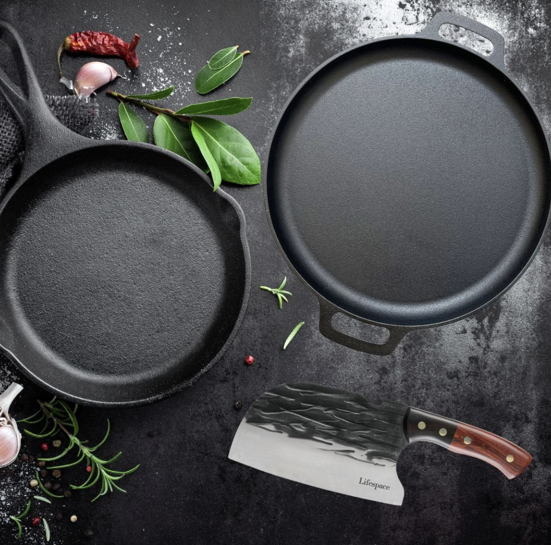 35cm Cast Iron Round Flat Grill Pan