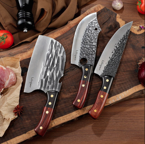 3x Chef Cleaver Knife Set in Gift Box