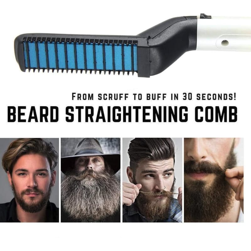 Men s Ionic Heated Beard Straightener Brush
