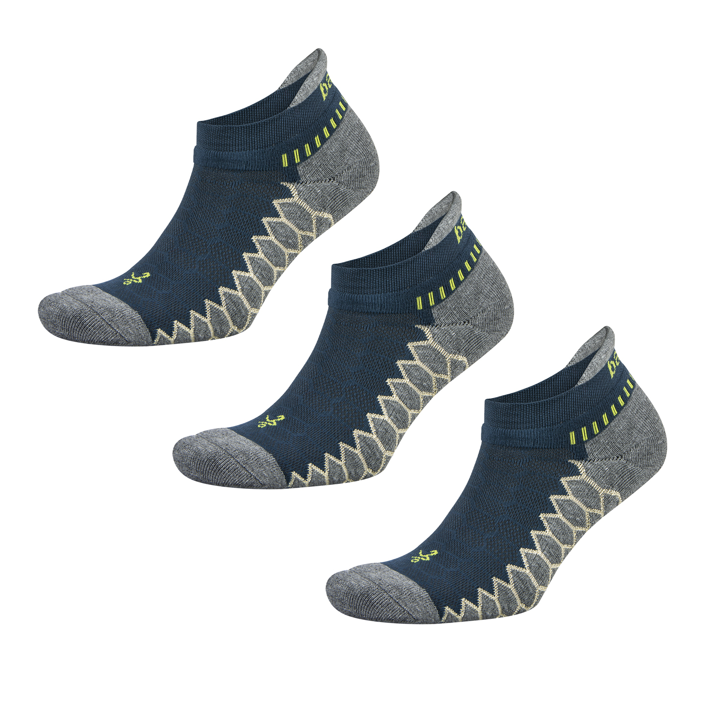 3x Silver Antimicrobial No-Show Compression Fit Running Socks