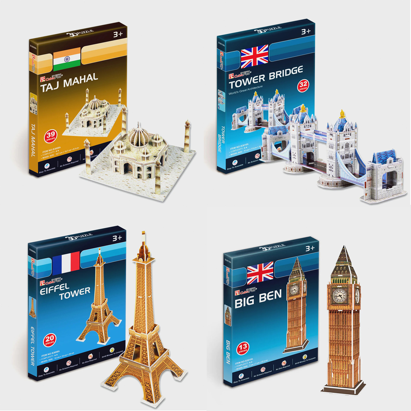 4x 3D Monument Puzzle Combo
