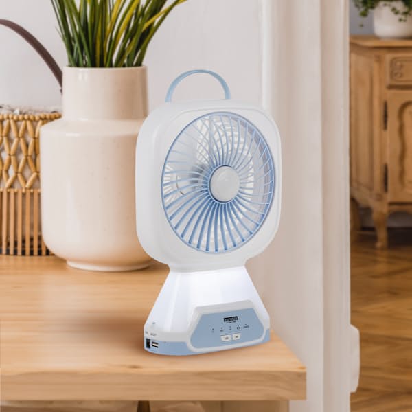 20cm Rechargeable Portable Mini Fan with LED & USB Input