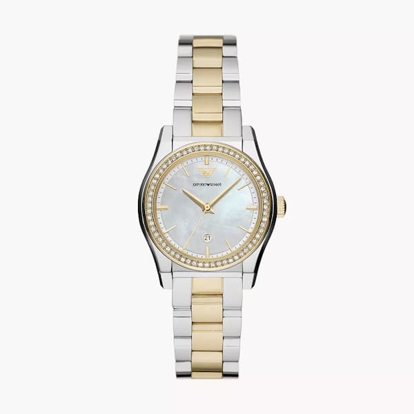 Ladies Three-Hand Date Two-Tone Stainless Steel Watch