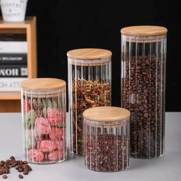 Glass Storage Jars with Bamboo Lids