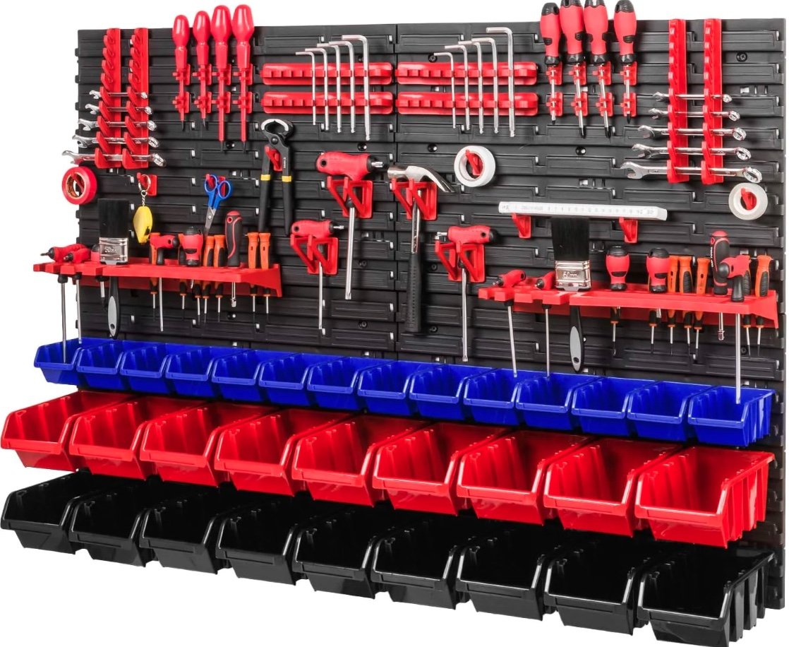4x Tool Storage Wall Plates with 70 Compartments