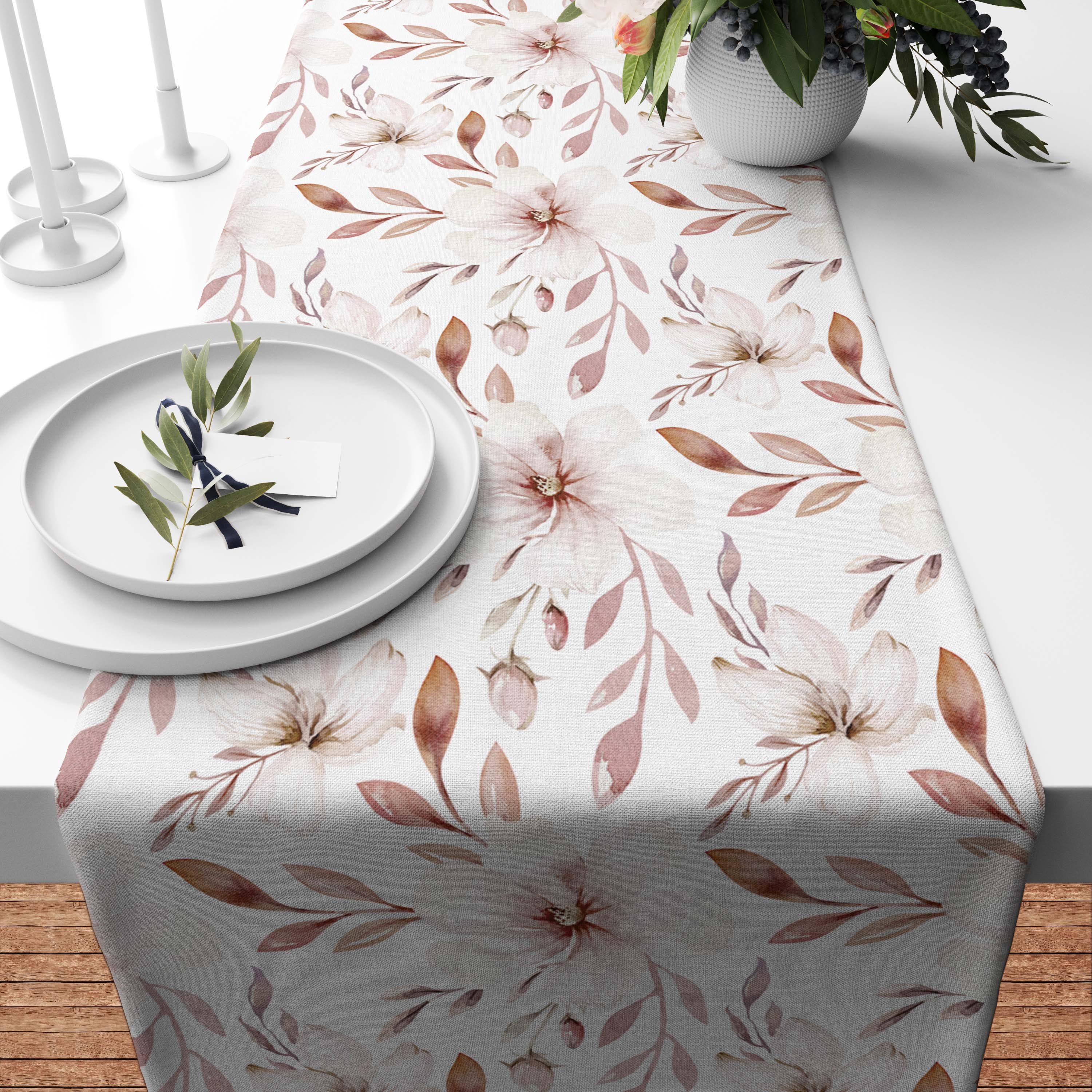 Brown Flowers Runner