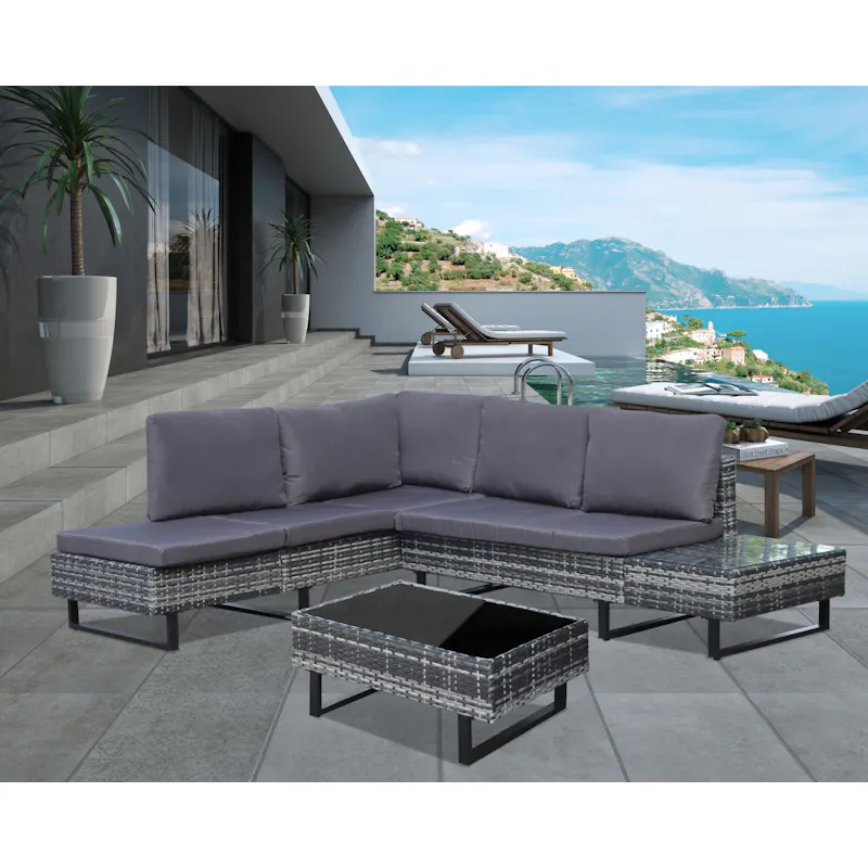 47% off on Cyprus Rattan Corner Patio Set | OneDayOnly
