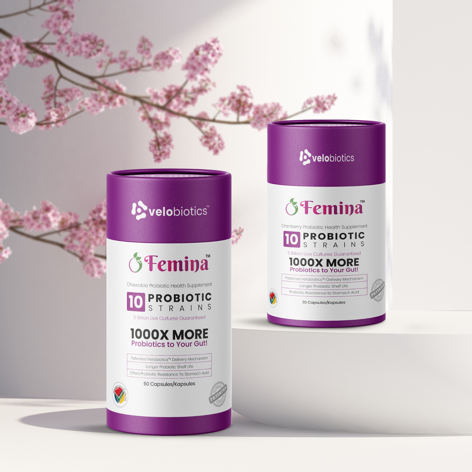 2x Probiotic Capsules with Cranberry Extract for Women