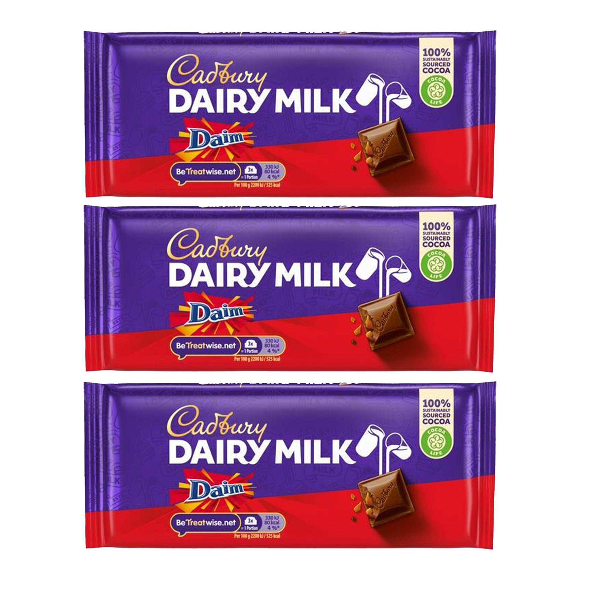23 off on 3x 120g Dairy Milk Daim Slabs OneDayOnly