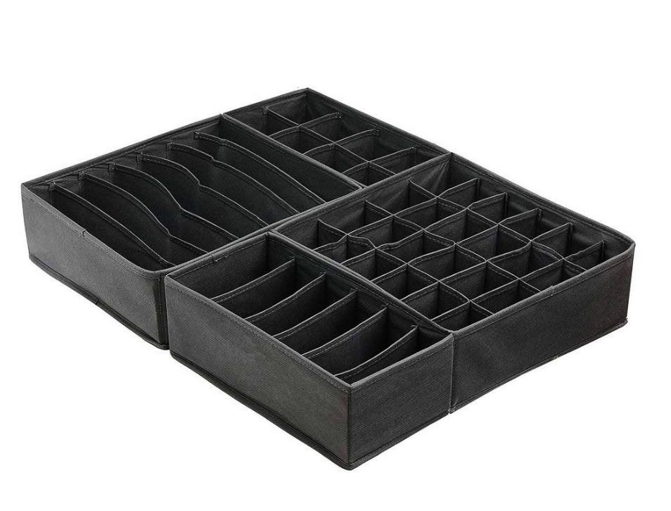 Japanese Storage Dark Brown Organizer Box - 125x300x105mm Stackable ...