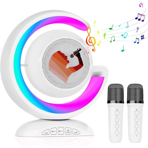 Portable Bluetooth Karaoke Speaker with 2 Wireless Mics