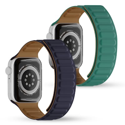 Silicone Ribbed Two Toned Magnetic Replacement Watch Strap