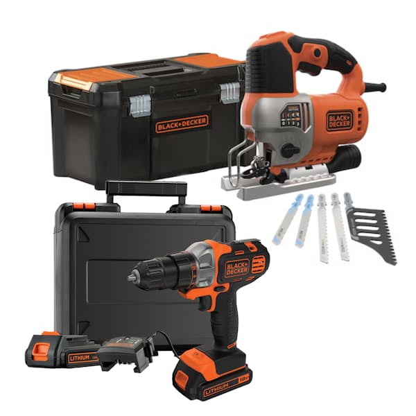 18V Drill Driver Set with 650W Jigsaw and Toolbox