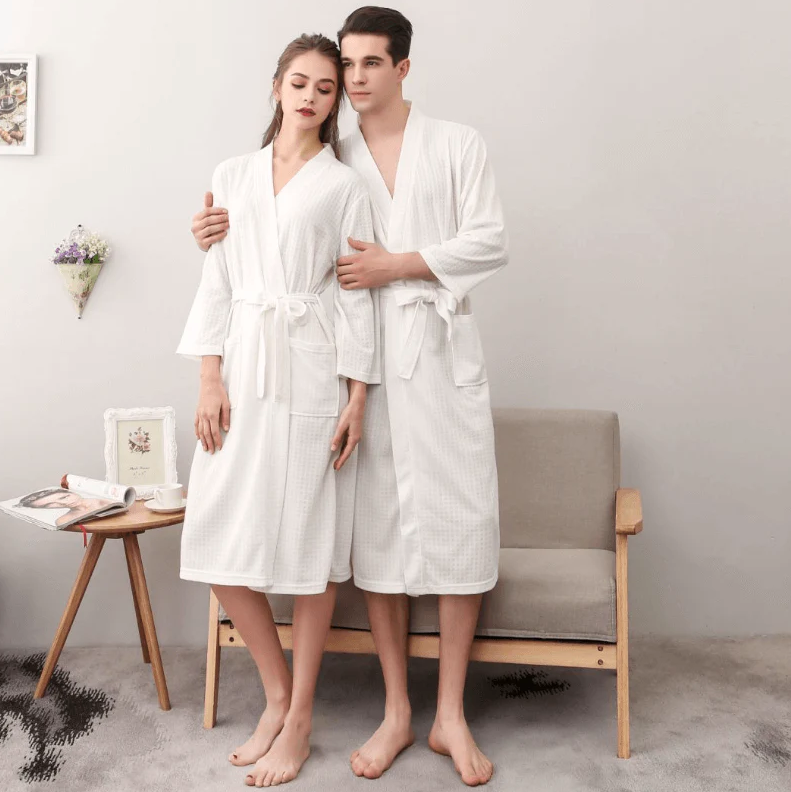 Unisex Lightweight Waffle Spa Gown