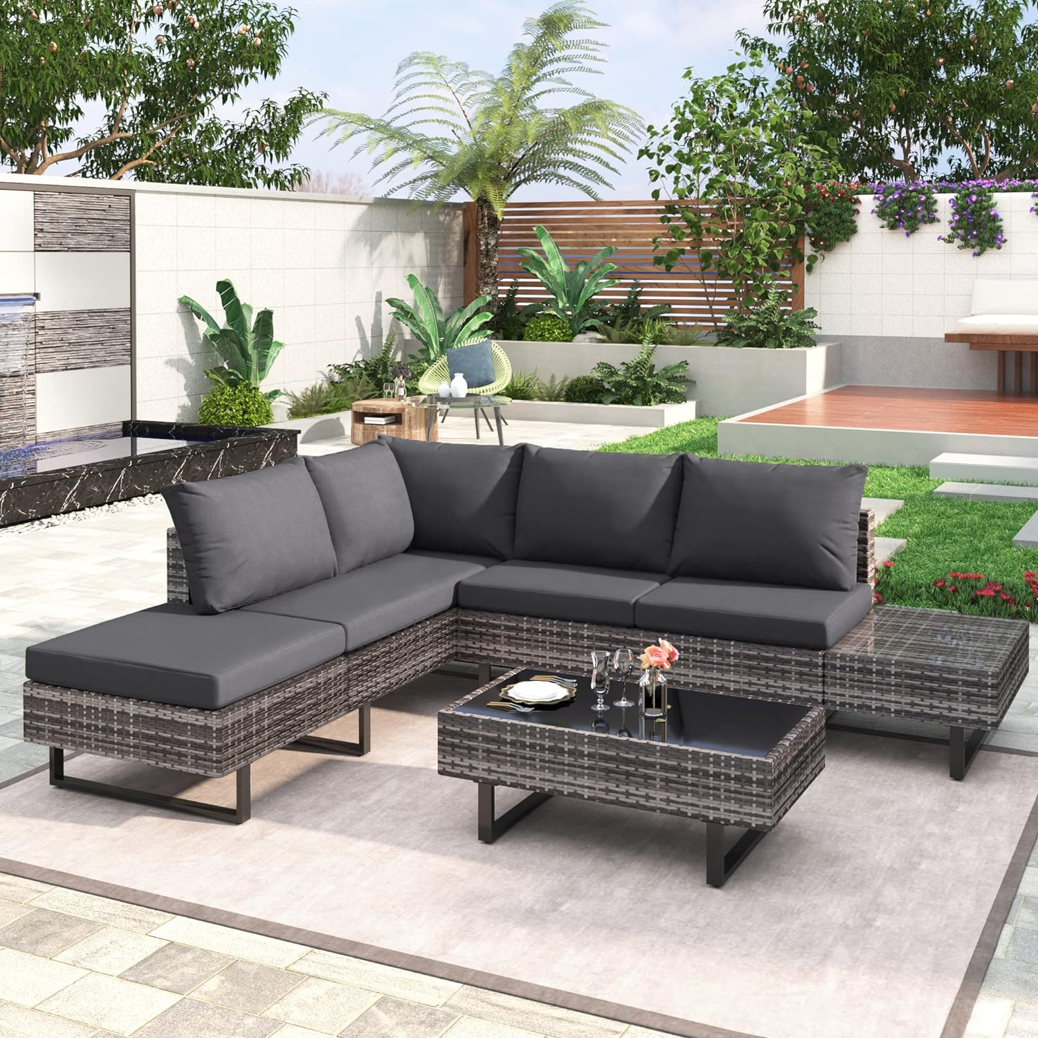 53% off on Cyprus Rattan Corner Patio Set | OneDayOnly