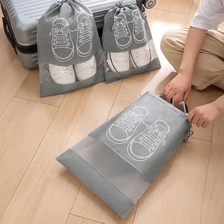 10x Drawstring Non-Woven Shoe Bags