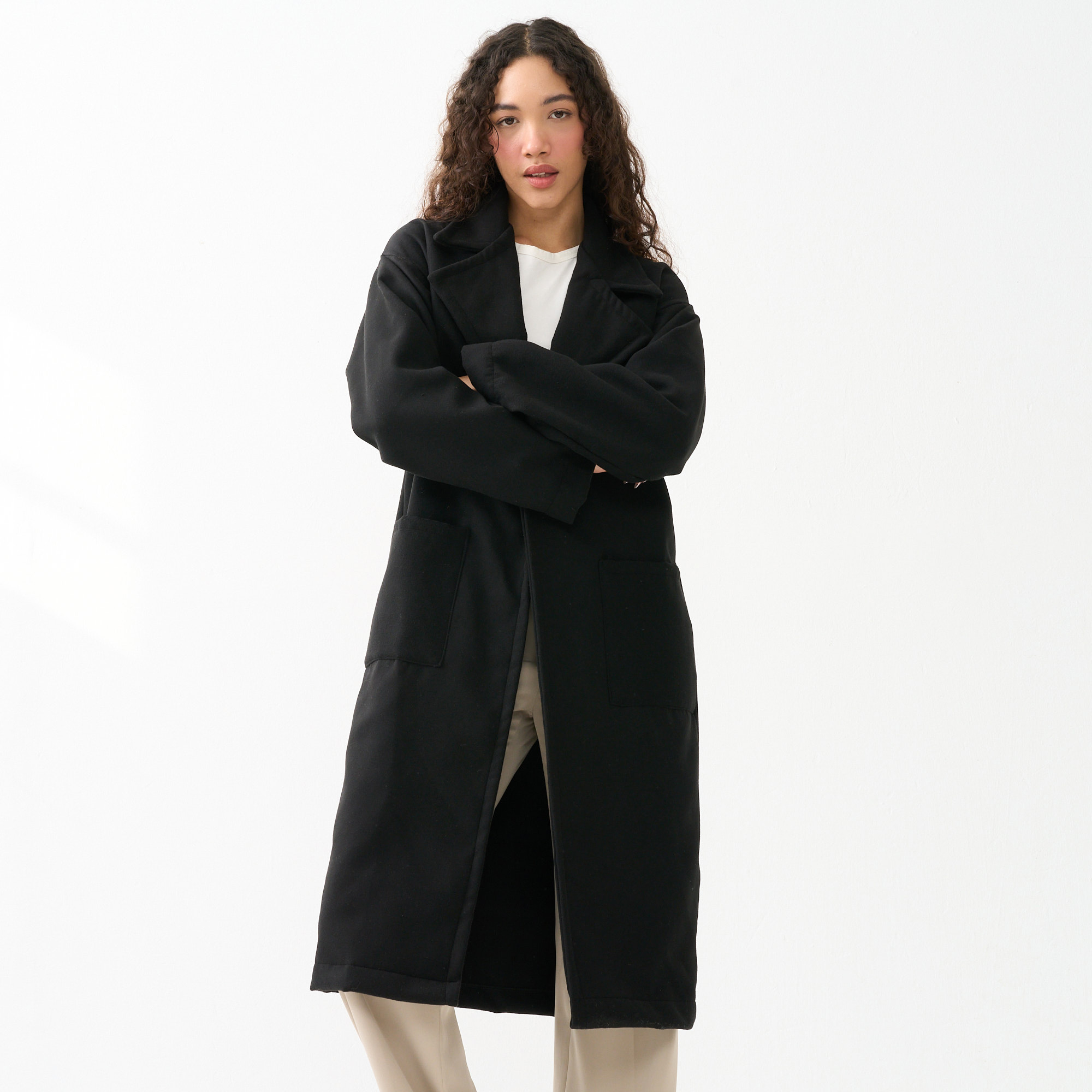 Oversized Quilted Coat Black