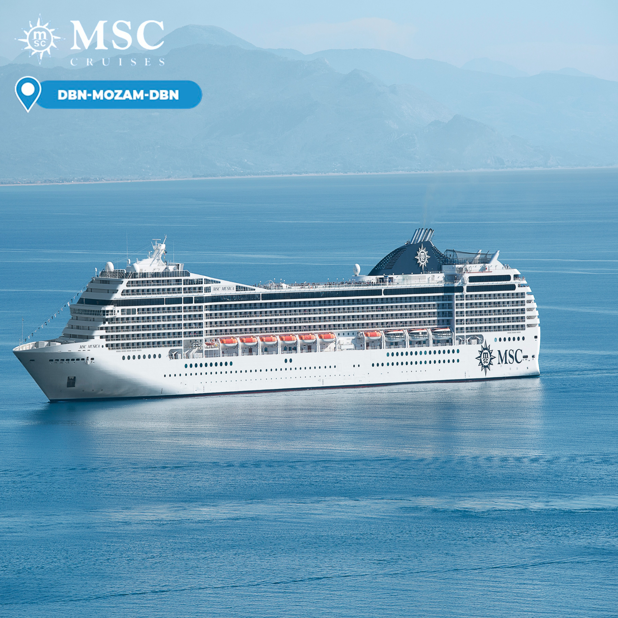 4-Night Cruise Durban-Pomene-Durban for 2 People Sharing