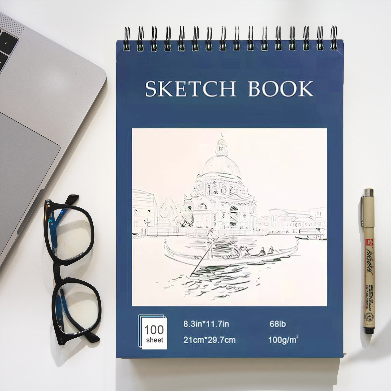 2x 100-Sheet Sketch Books