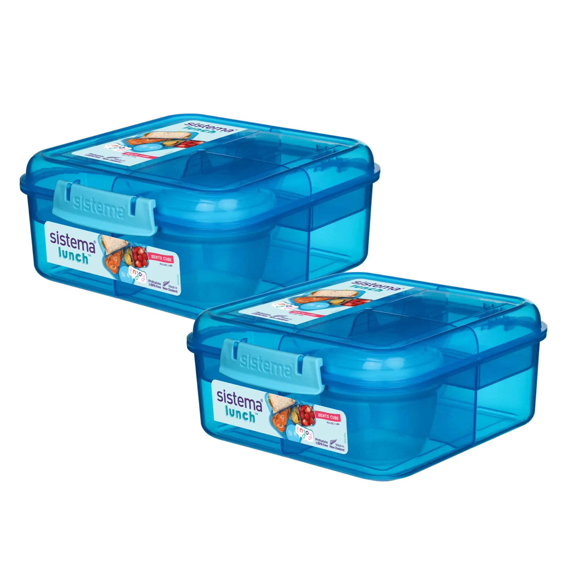 2x 1.25L Trend Bento Cube Boxes