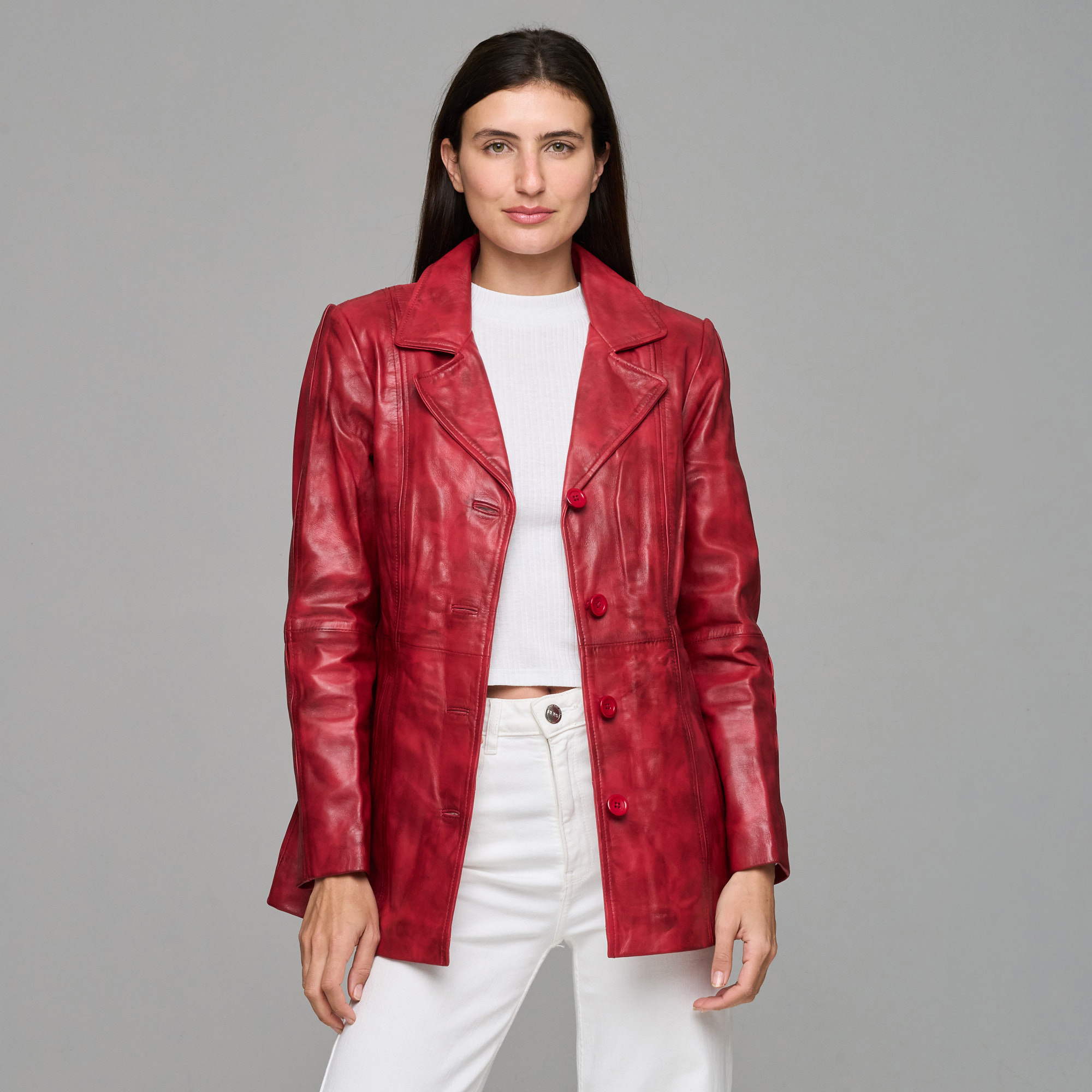 Ladies Genuine Leather Victoria Coat