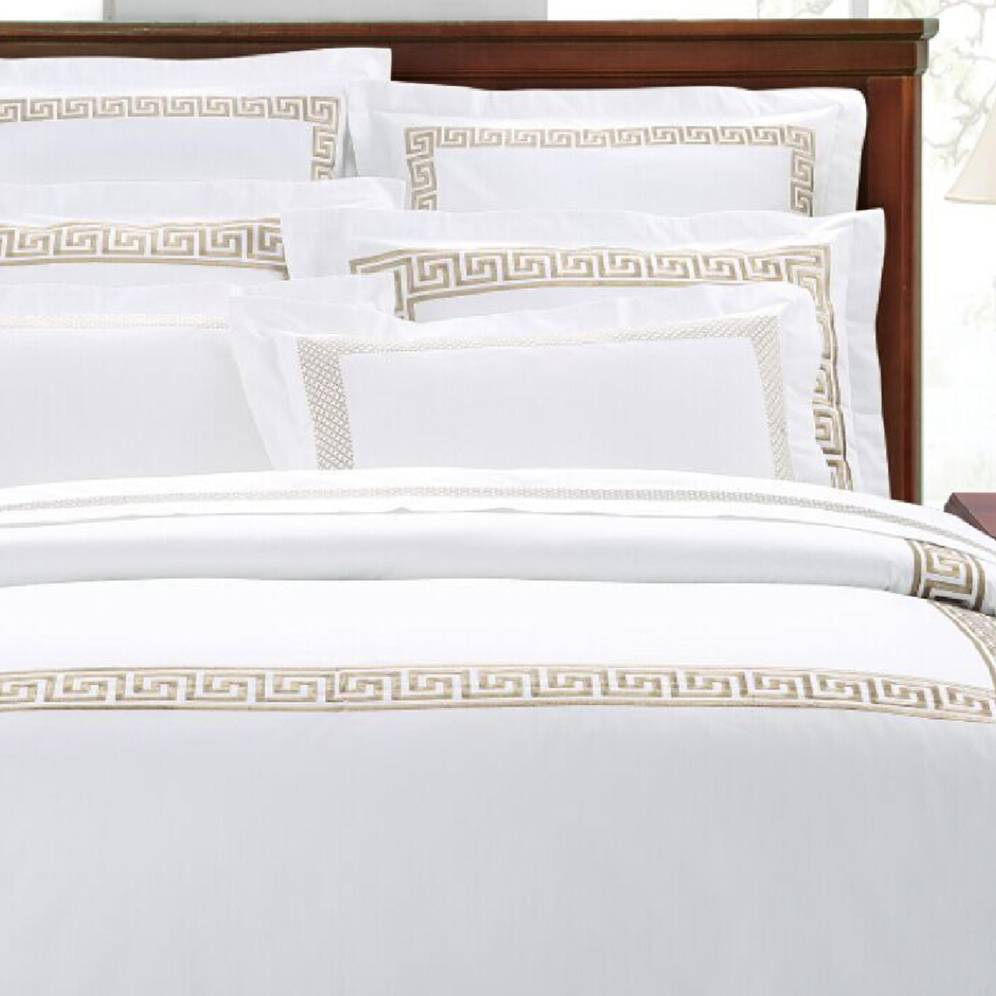 400 Thread Count 100% Egyptian Cotton Greek Key Duvet Cover Set