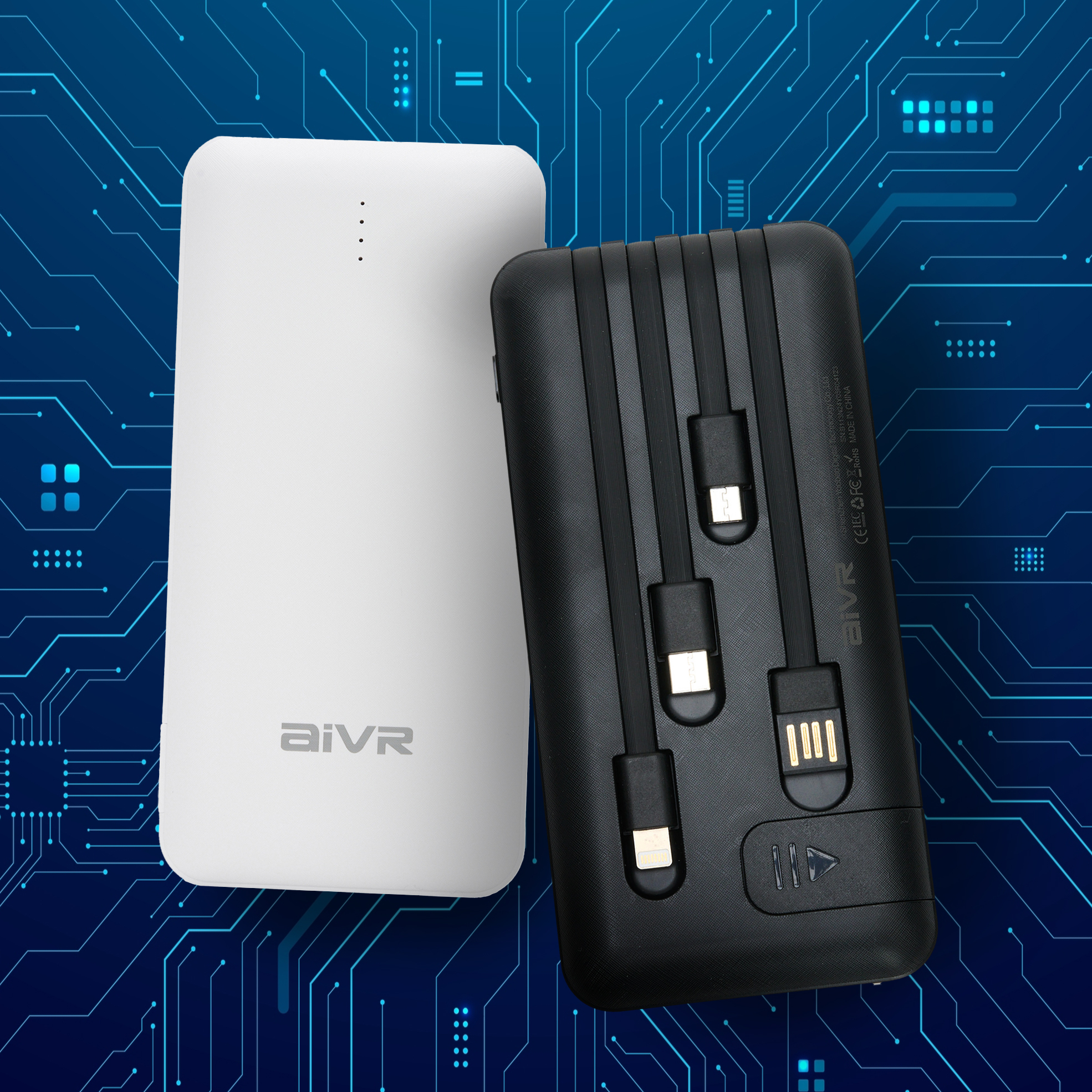 10000mAh 3A Power Bank with Cables