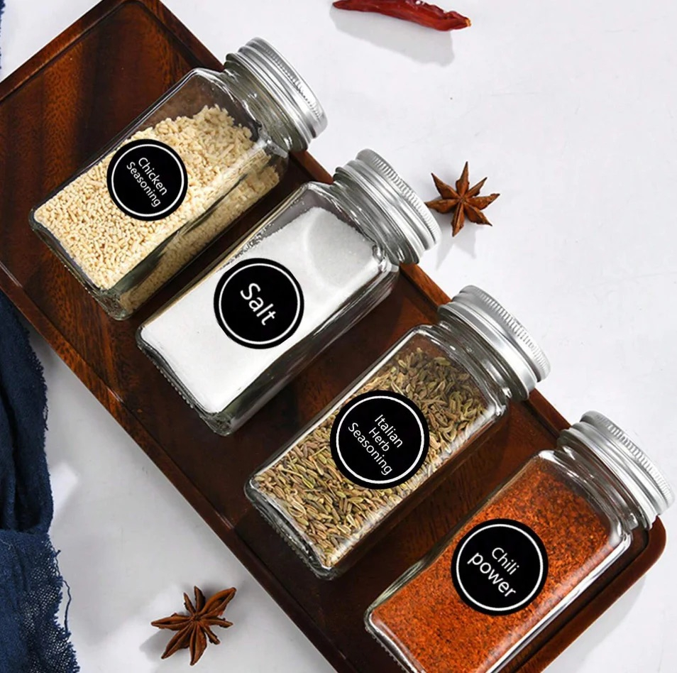 128x Self-Adhesive Spice Labels