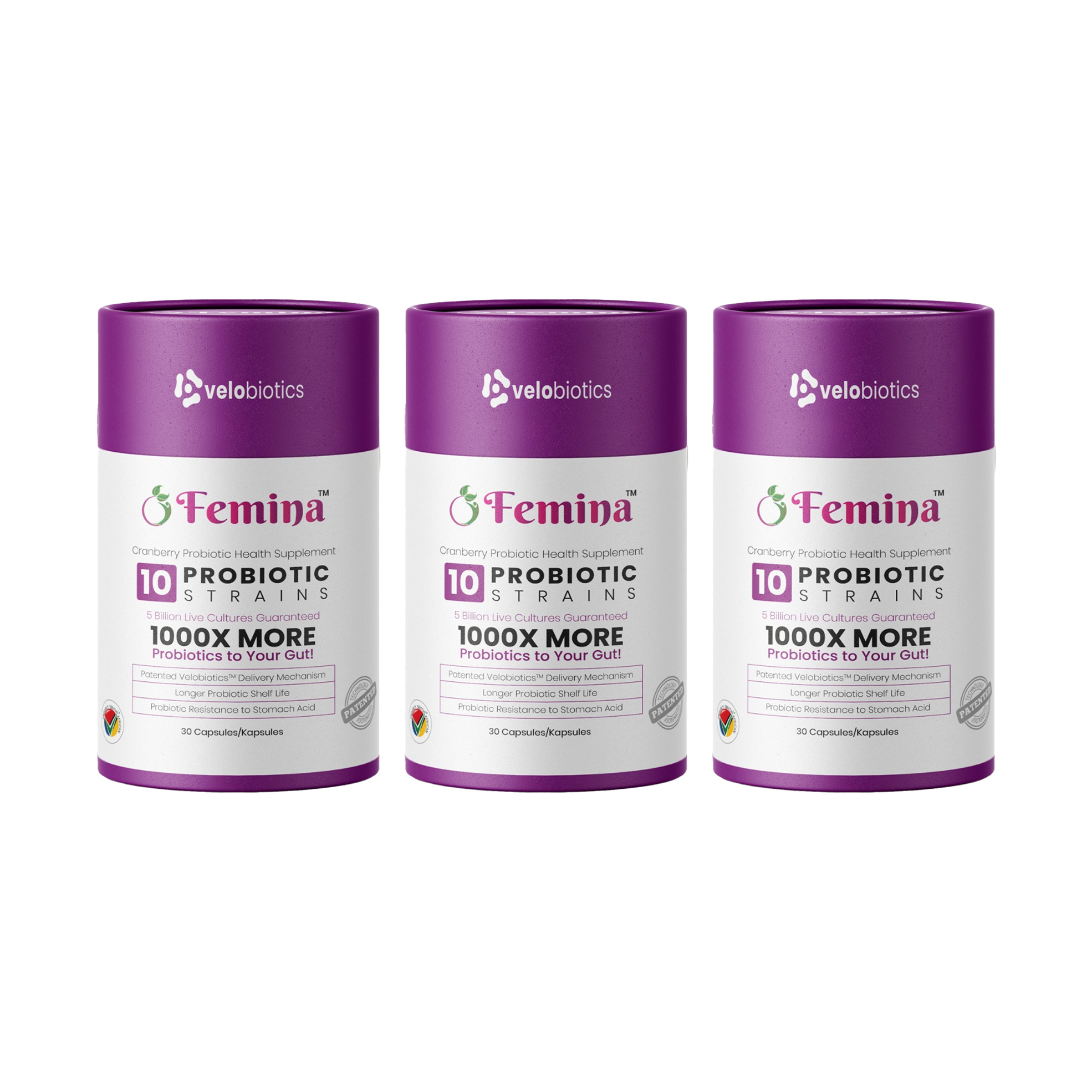 3x 30's Probiotic Capsules with Cranberry Extract for Women