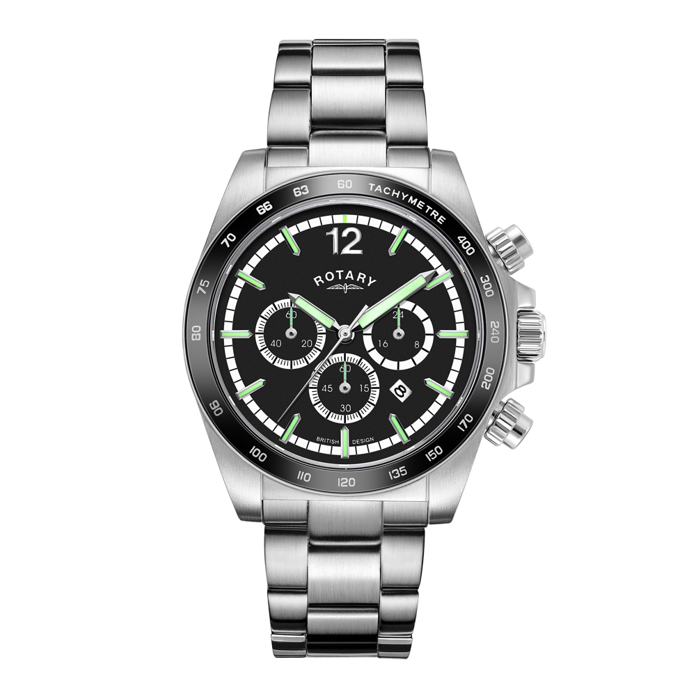 Men's Black Henley Chronograph Round Watch
