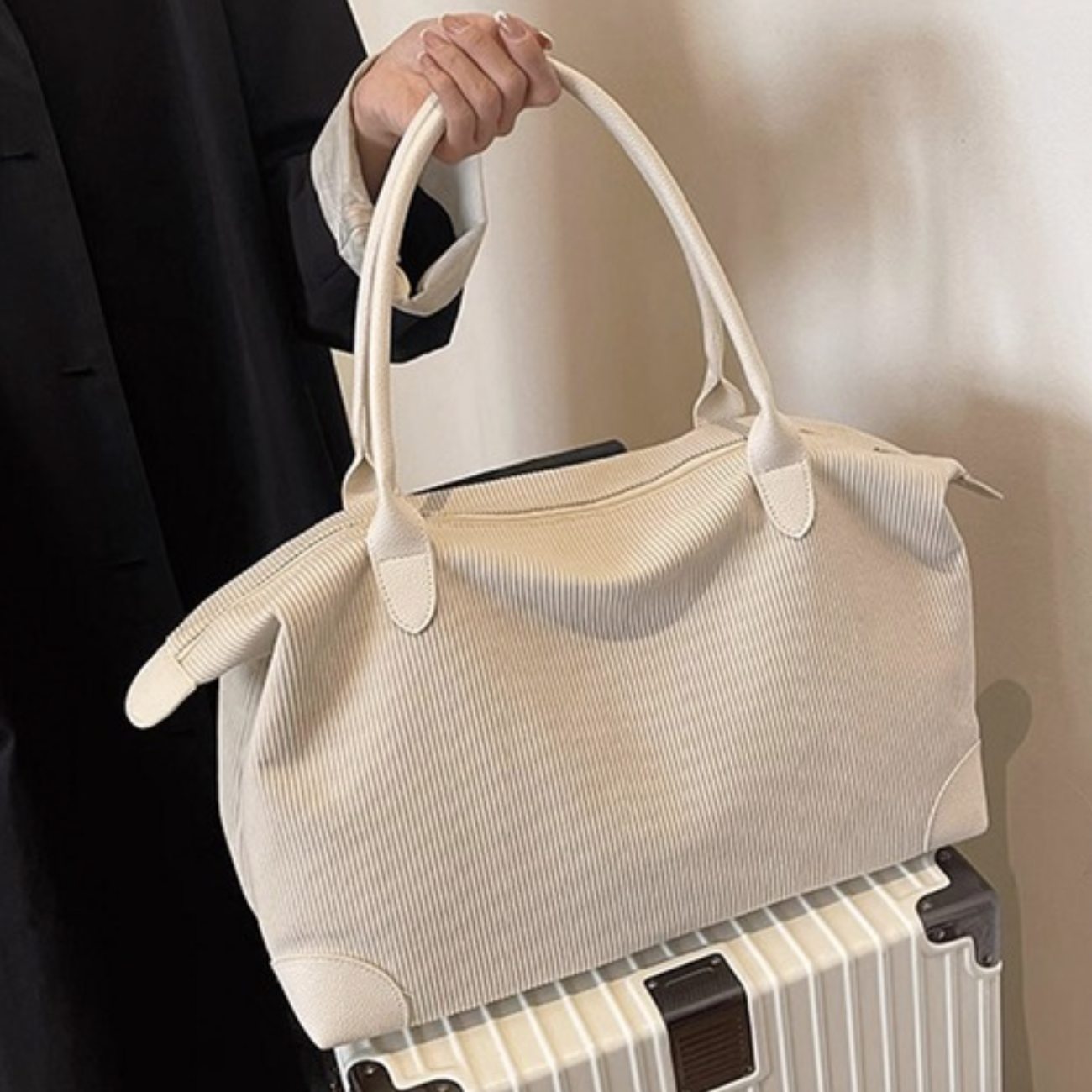 Large Capacity Corduroy Shoulder Tote Bag