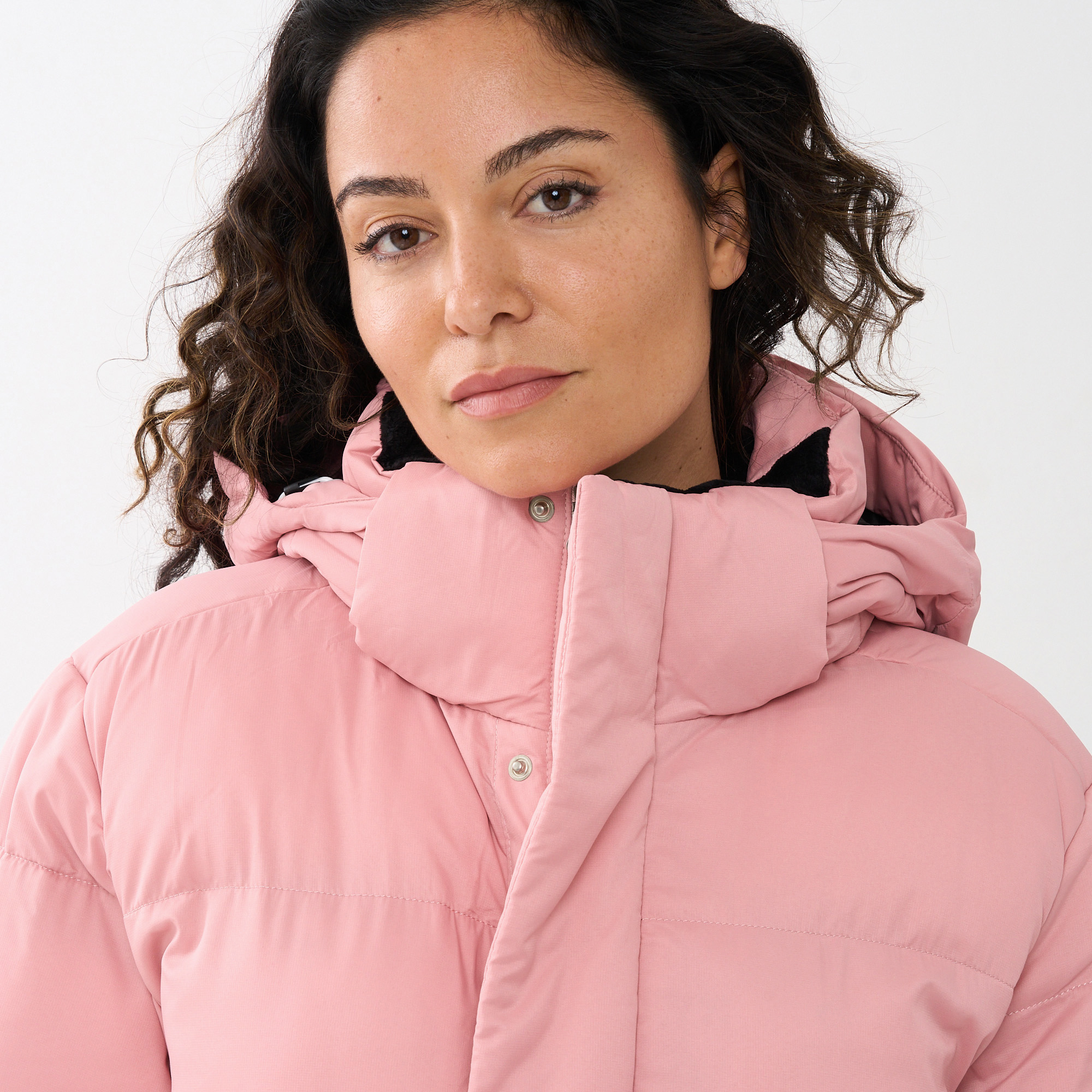 62% off on Ladies Long Puffer Jacket with Hood OneDayOnly
