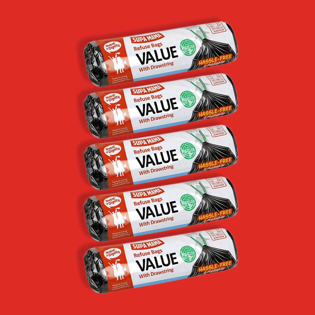 5x 20's Value Drawstring Refuse Bags