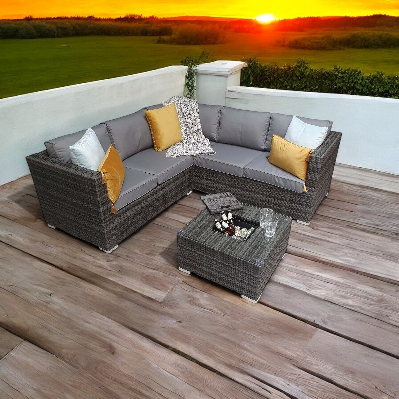 Signature Weave Brown Rattan Garden Sofa Set Signature Weave