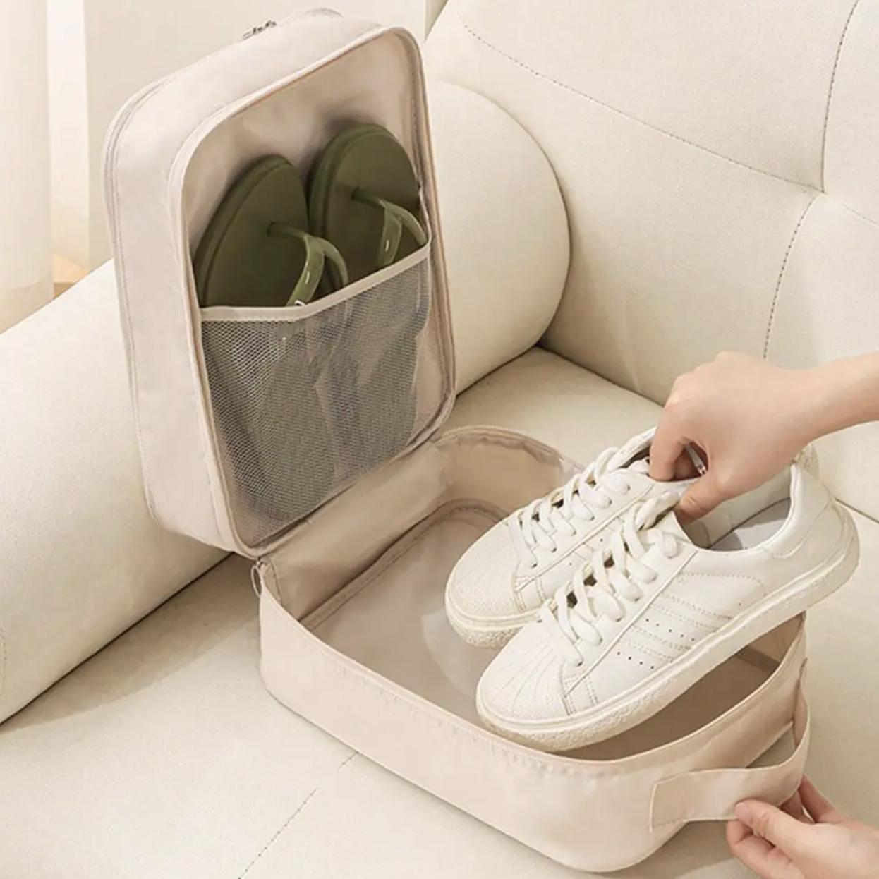 2x 3-Layer Waterproof Shoe Travel Bags